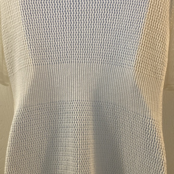 Roz & Ali Open Front Crocheted Cardigan - White - size PL - Excellent Used Cond - Picture 3 of 6